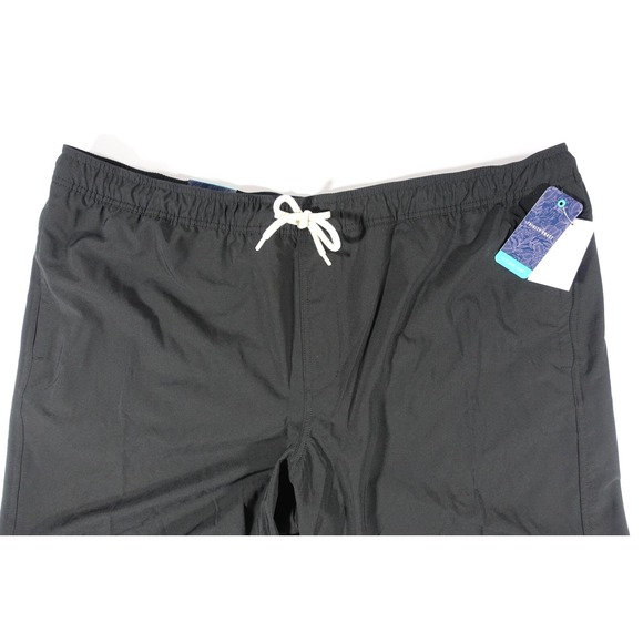 Trinity Coast Big & Tall Swim Trunks Men 3XB Lined Pockets Elastic Waist Black - Picture 2 of 7